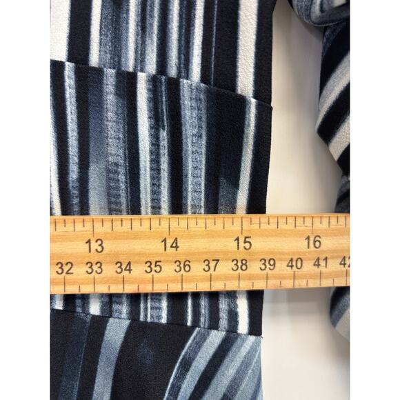 Bar III Abstract Artsy Avant Garde Striped Bubble Sleeve Midi Dress Size M Chic - Picture 4 of 6
